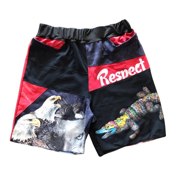 1 of 1 Elastic Shorts, 32”-38”. Reworked Eagle, Alligator, custom shorts - Picture 1 of 6